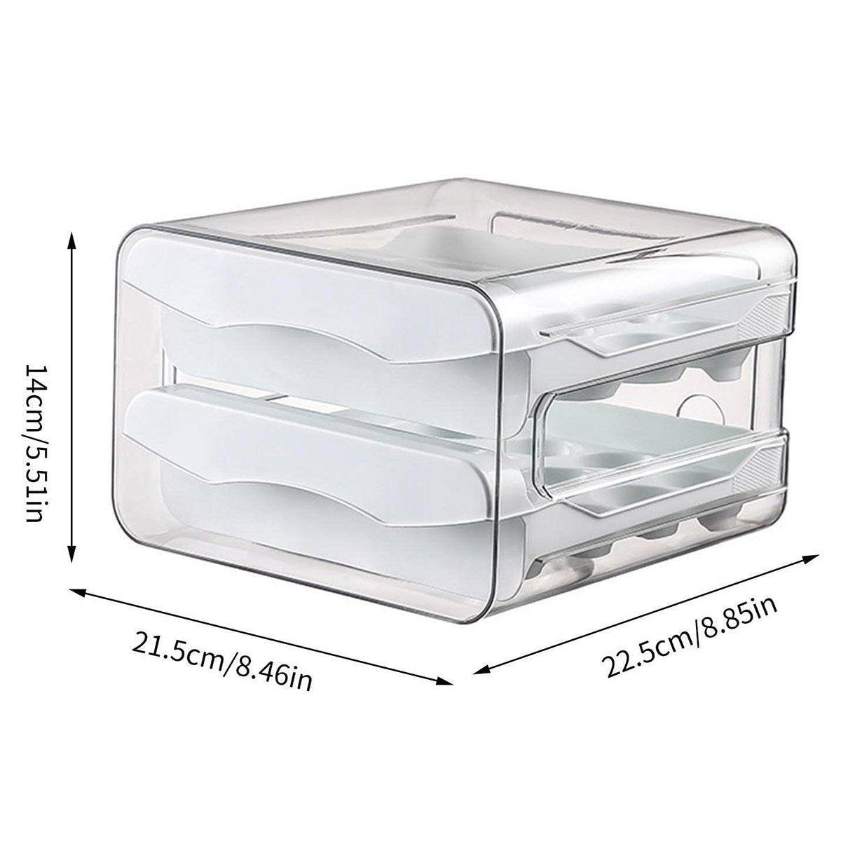 Plastic Double-Layer Egg Storage Box Food Grade Refrigerator Drawer Organizer 3