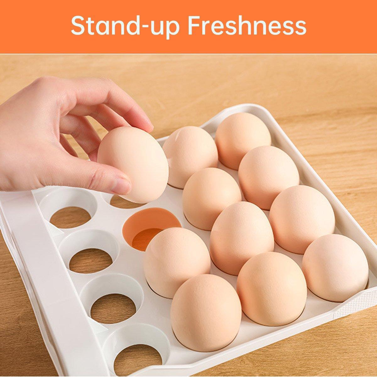 Plastic Double-Layer Egg Storage Box Food Grade Refrigerator Drawer Organizer 4