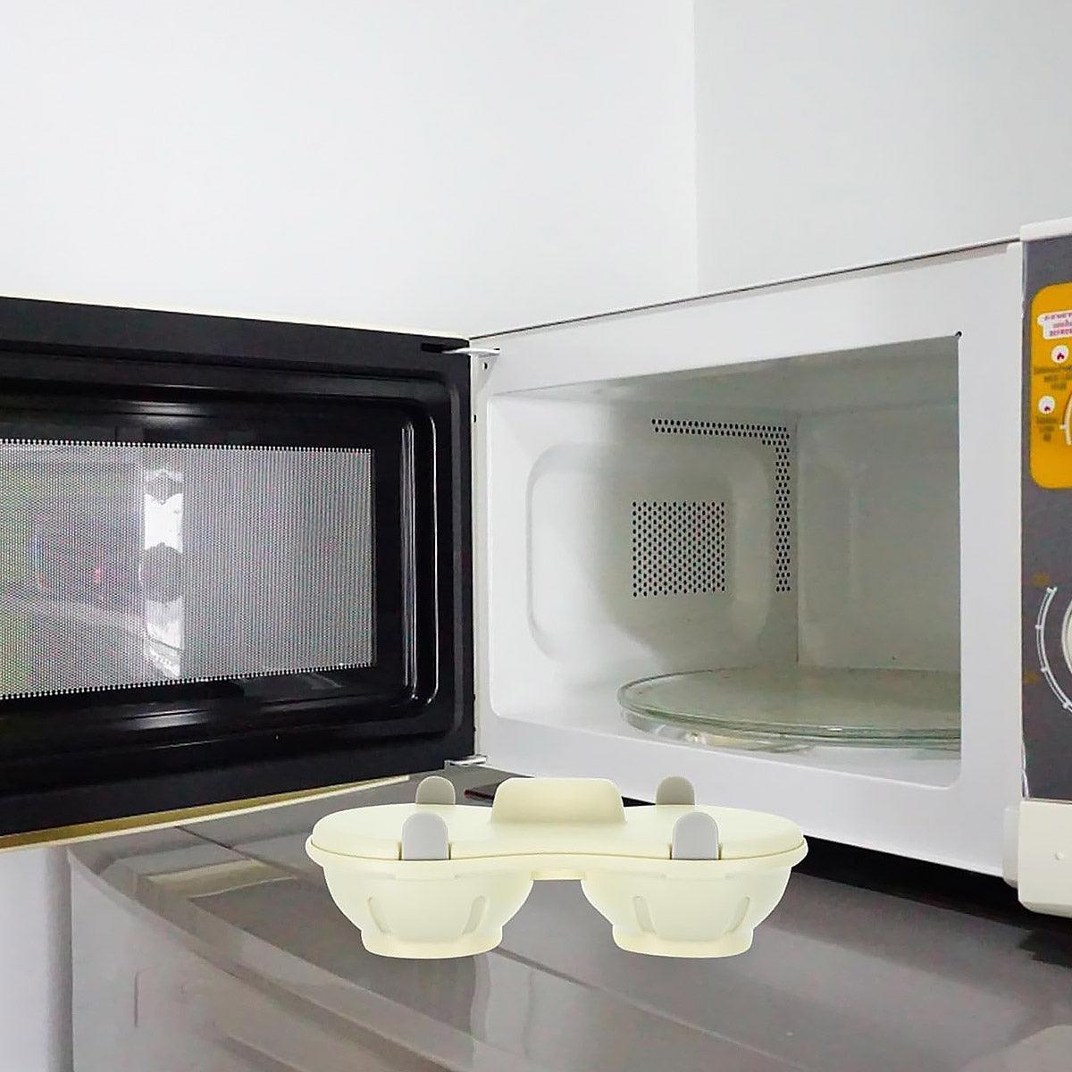 Microwave Egg Steamer With Lid Kitchen Egg Cooker Poacher Steam Box Container - White 5