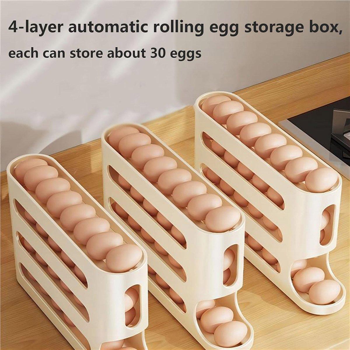 2pcs 4 Tier Slide Egg Organizer Storage Box Ladder Design for Egg Carton Holder 4