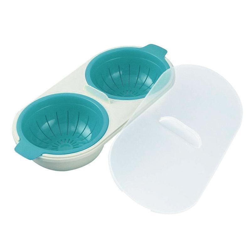 Microwave Egg Cooker for Breakfast Sandwich Poacher Kitchen Gadget - Blue 6