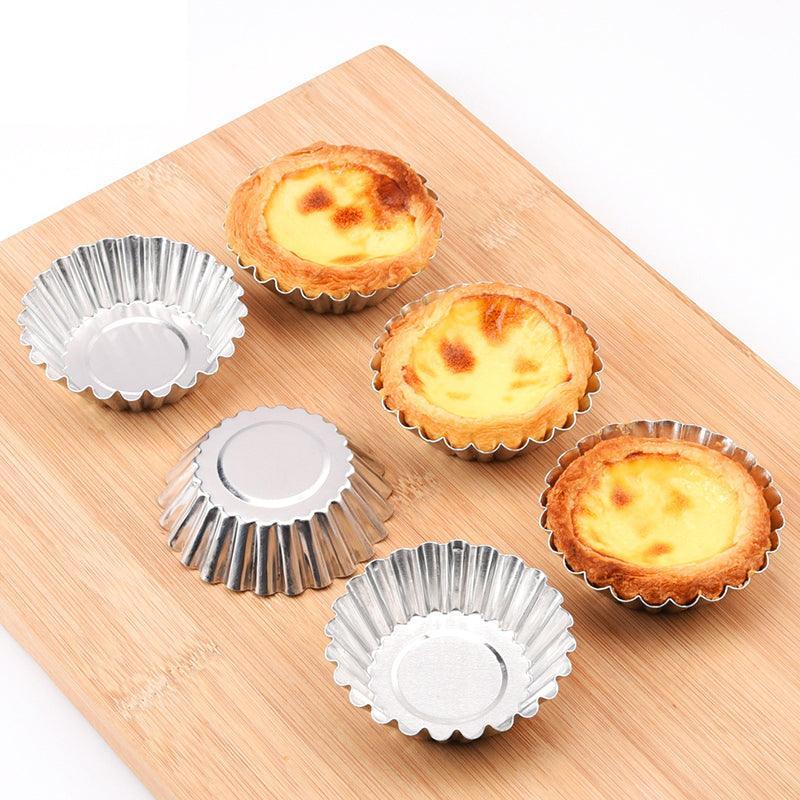 20pcs Aluminium Egg Tart Moulds Non Stick Round Baking Cups for Cupcakes Pies 4