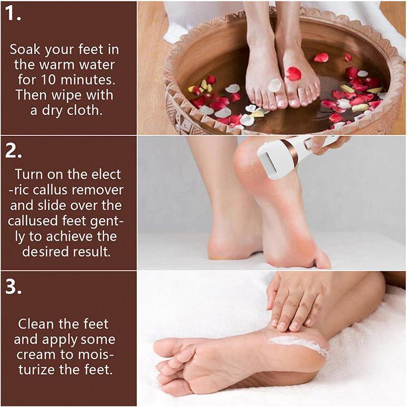 Electric Care Pedicure Kit Foot File Hard Dead Skin Callus Remover Foot Grinder 3