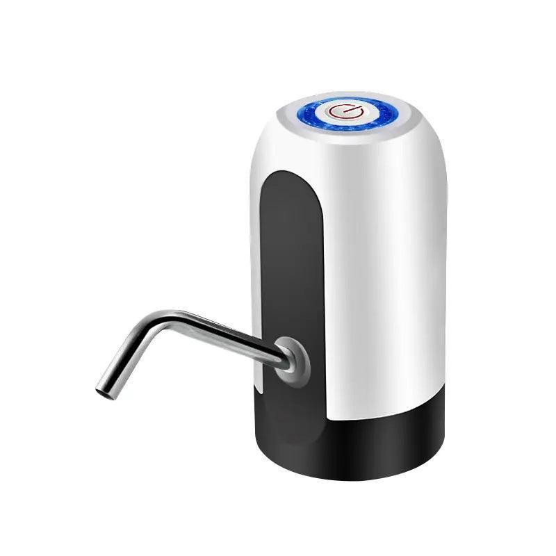 Electric Water Bottle Pump Dispenser Drinking Usb Button Black White Drinking - White 7
