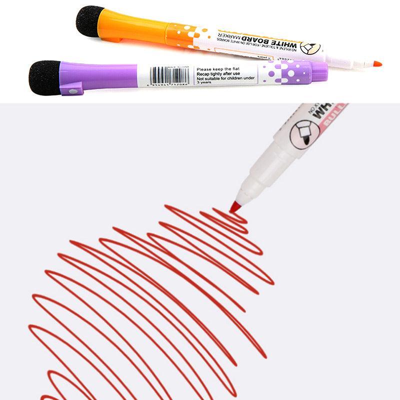 8 Colours Dry Erase Whiteboard Markers Set with Built-in Eraser Tips 3