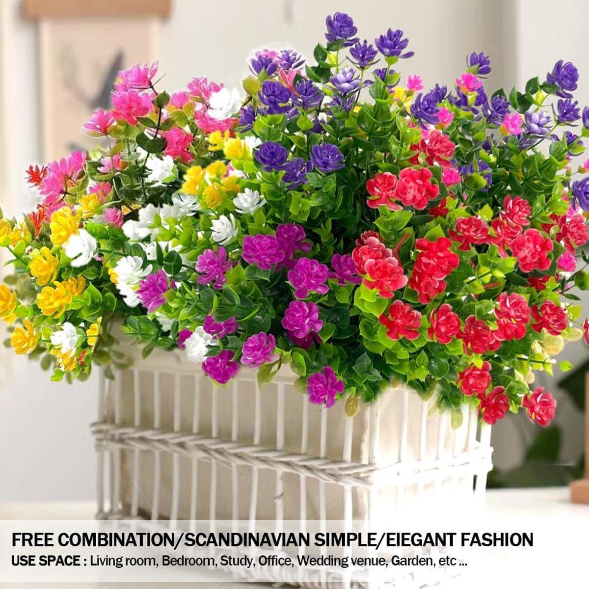 8pcs Artificial Camellia Flowers Realistic Silk Floral Decoration for Home Decor 4