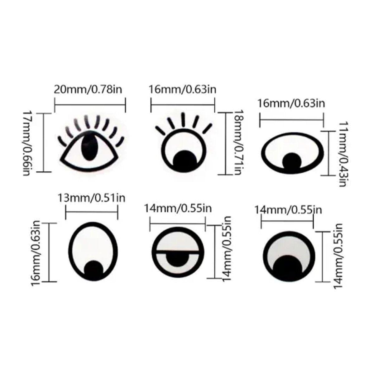 2 Rolls Cartoon Eye Stickers Self-Adhesive DIY Craft Paper for Handmade Projects 3