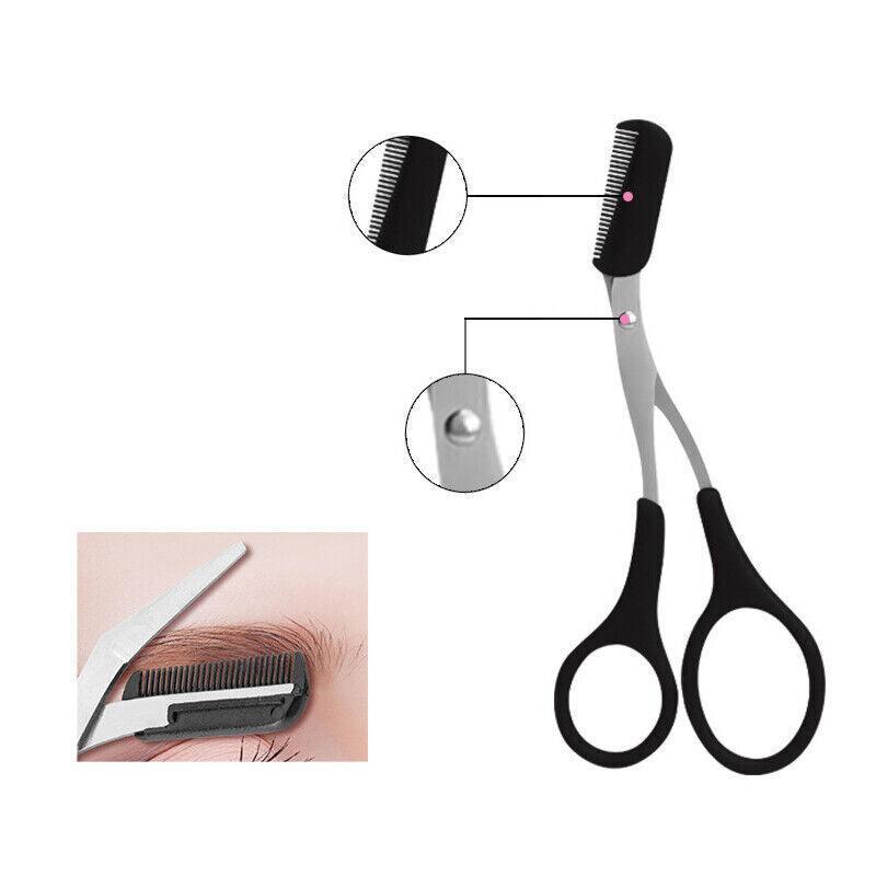 3Pcs/Set Eyebrow Trimming Eyelash Brush Folding Tweezers Portable Makeup Tools 5