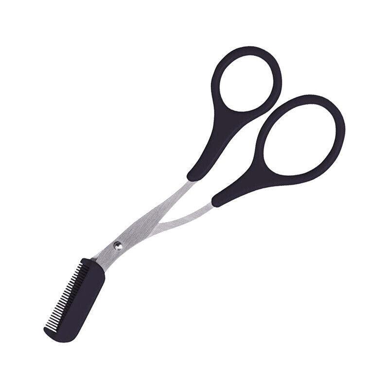 Eyebrow Scissors with Comb Stainless Steel Makeup Trimmer Beauty Tool 3 Colours - Black (Eyebrow Razor + Scissor) 6