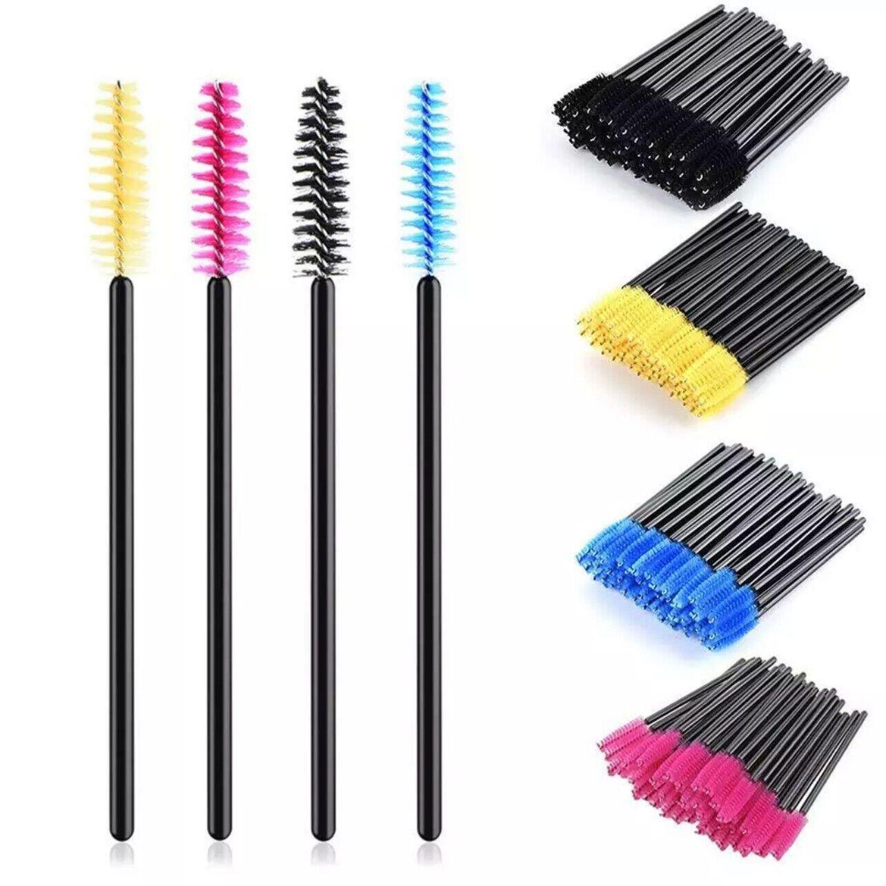 50X Disposable Mascara Wands Eyelash Brushes Applicator Lash Extension Brush - Purple+Clear