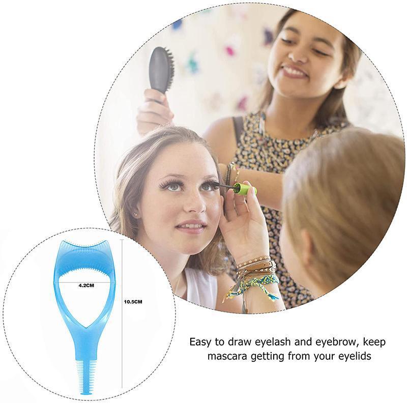 3 In 1 Eyelash Mascara Makeup Guard Protect Tool Applicator Curler Comb Lashes 5