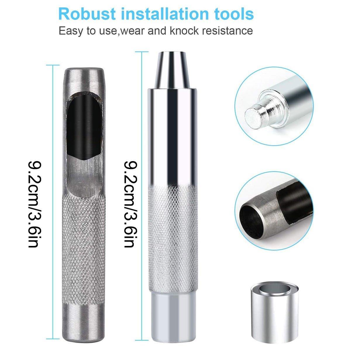 200 Sets 12mm Copper Metal Eyelet Grommet Tent Tarp Tool Tarpaulin Installation 4