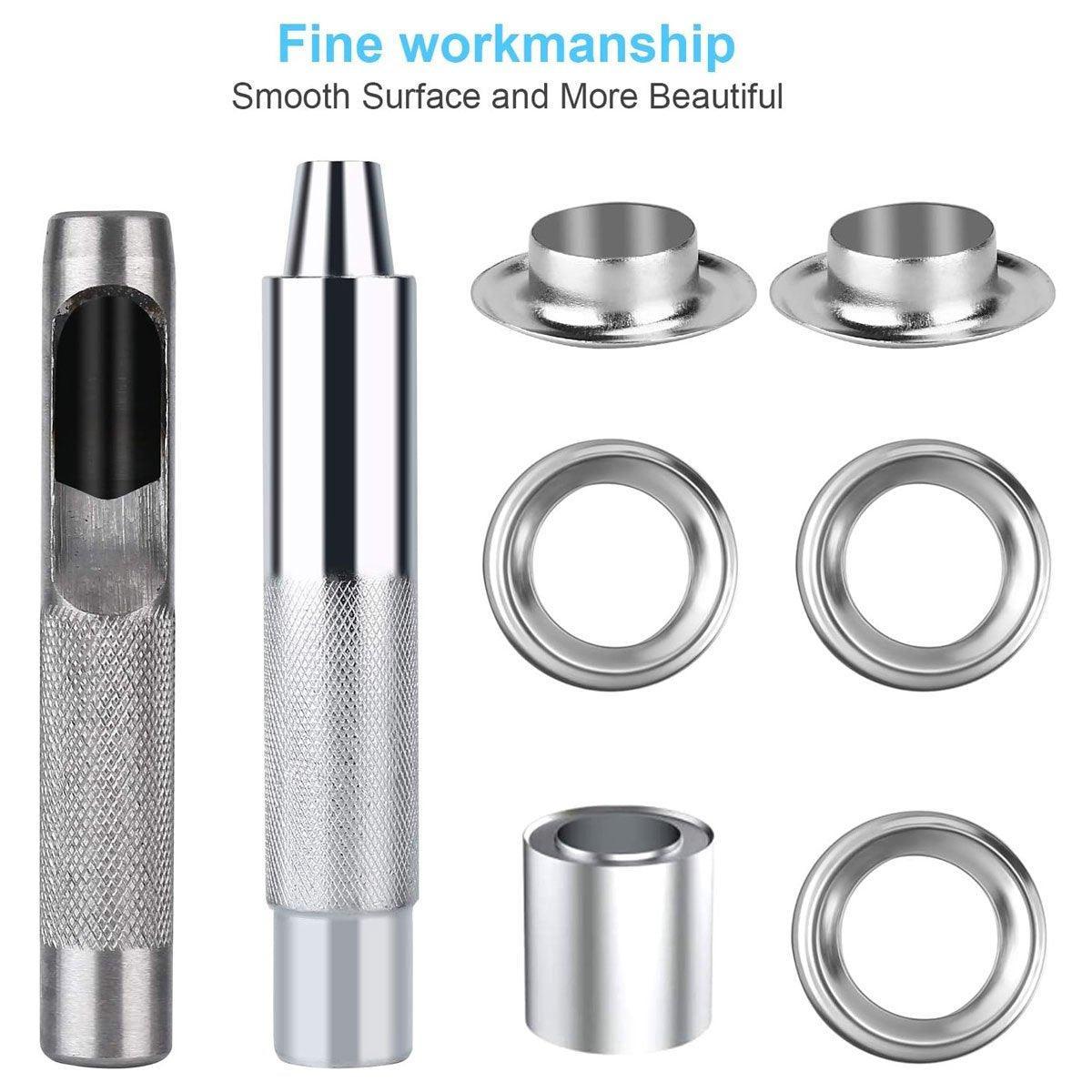 200 Sets 12mm Copper Metal Eyelet Grommet Tent Tarp Tool Tarpaulin Installation 5