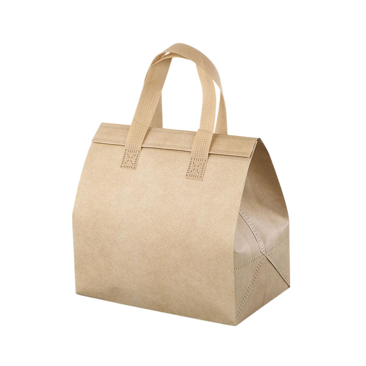 50pcs Thermal Insulation Packing Bag Non Woven Milk Tea Cake Food Storage Bag - White-27x12x10cm 10