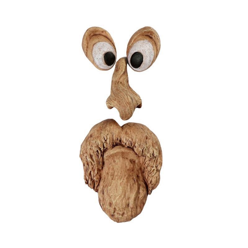 Old Man Tree Hugger Garden Peeker Yard Outdoor Sculpture Whimsical Face Decor - B 6