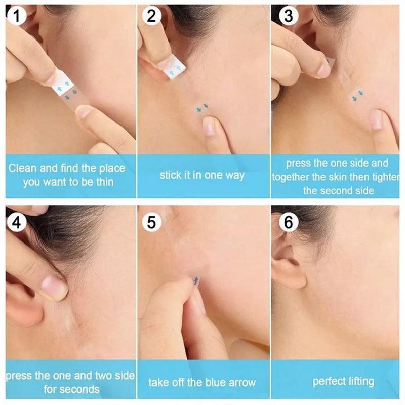 40PCS Invisible Face Lift Tapes V Shape Stickers for Makeup and Instant Slim Look 4