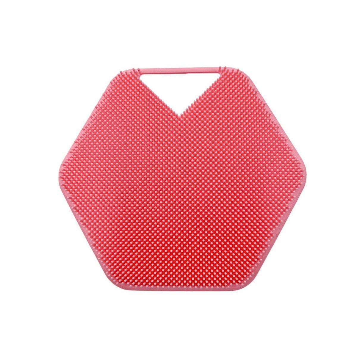 Silicone Bath Brush Soft Bristle Body Scrubber Facial Cleaning Massage Tool - Blue 10