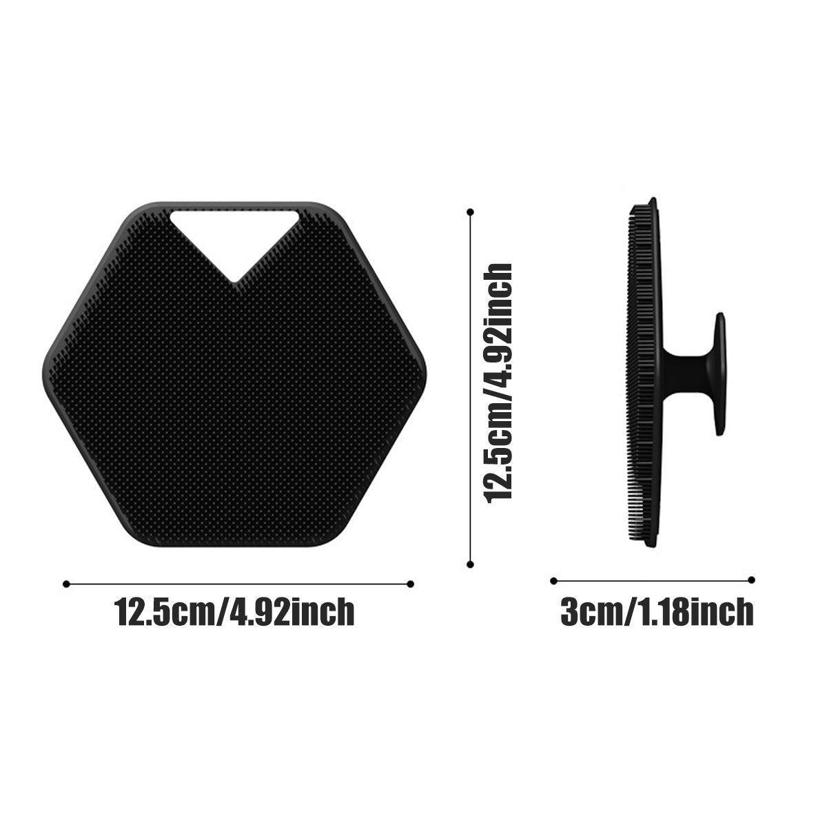 Silicone Bath Brush Soft Bristle Body Scrubber Facial Cleaning Massage Tool - Black 3