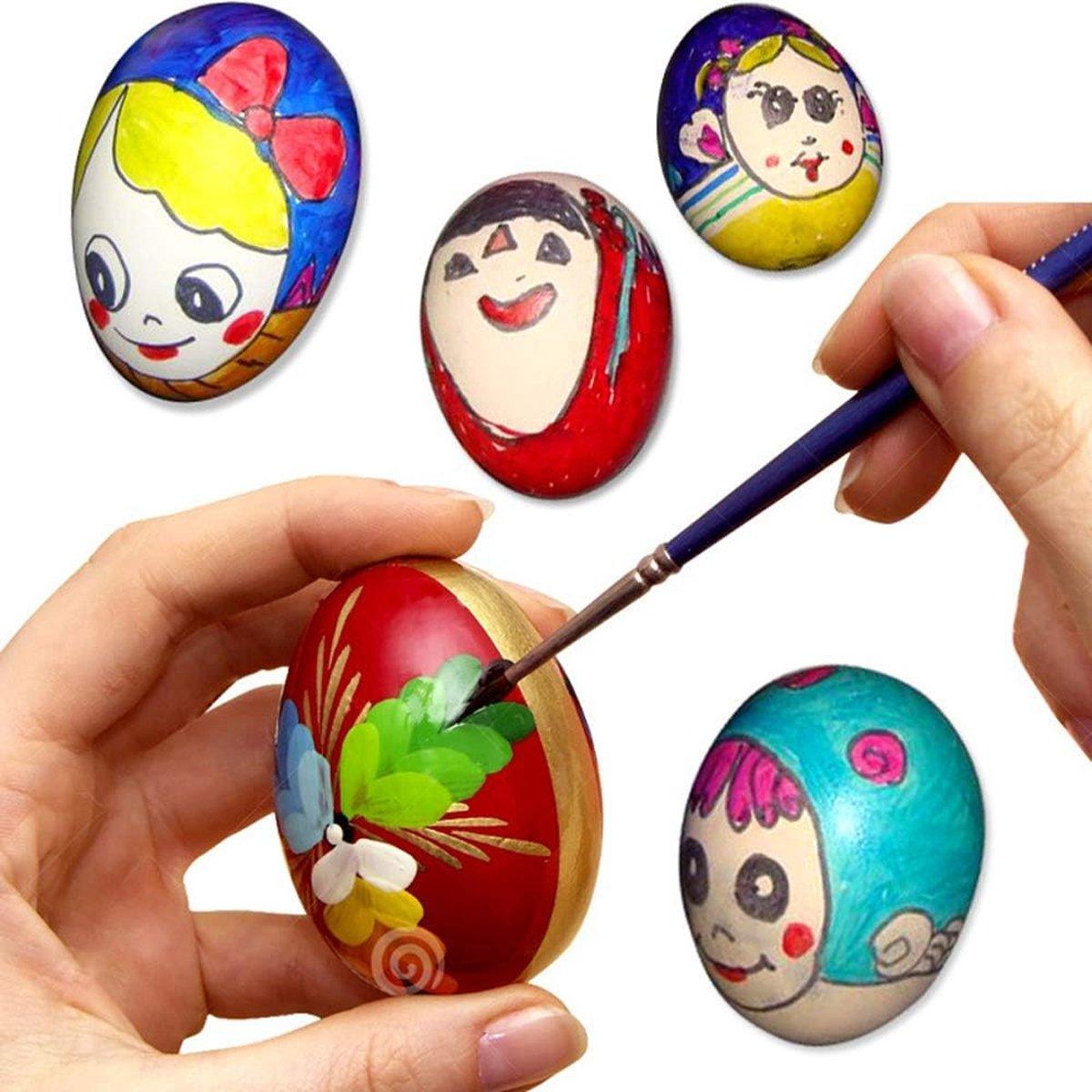 Plastic Painting Eggs DIY Toy Fake Eggs Colourful Drawing Craft Durable Egg - 6PCS 4