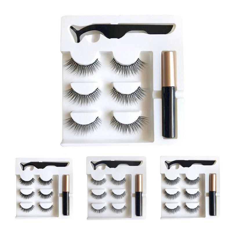 Magnetic False Eyelashes Natural Eye Lashes Extension Liquid Eyeliner Tweezer - Model 14