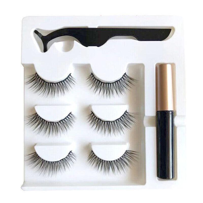 Magnetic False Eyelashes Natural Eye Lashes Extension Liquid Eyeliner Tweezer - Model 14 6