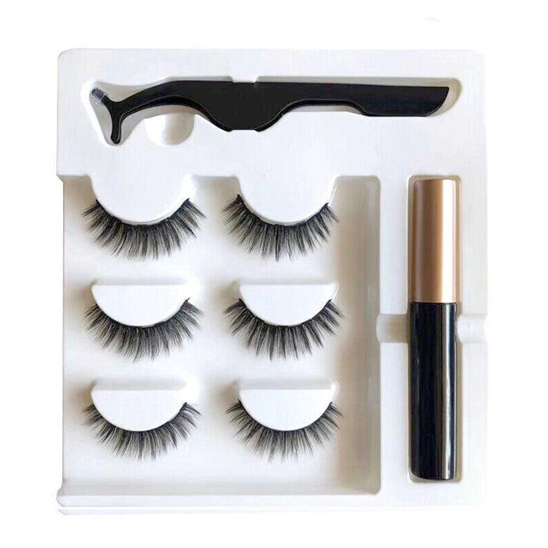 Magnetic False Eyelashes Natural Eye Lashes Extension Liquid Eyeliner Tweezer - Model 14 7