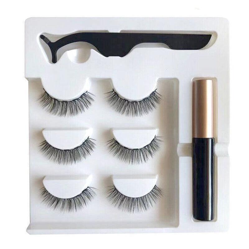 Magnetic False Eyelashes Natural Eye Lashes Extension Liquid Eyeliner Tweezer - Model 14 8