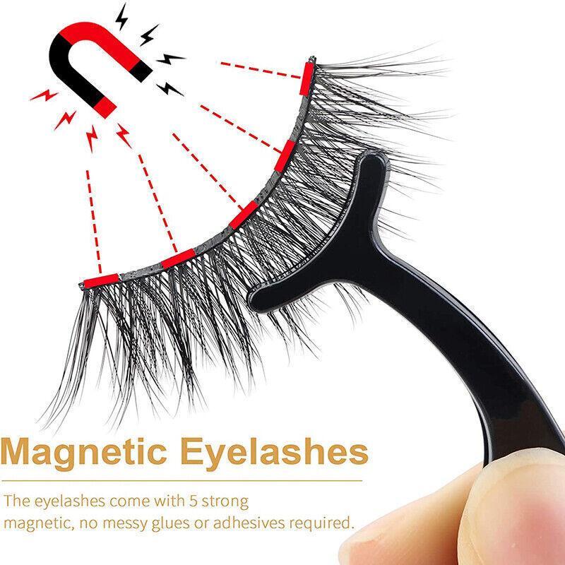 Magnetic False Eyelashes Natural Eye Lashes Extension Liquid Eyeliner Tweezer - Model 15 4