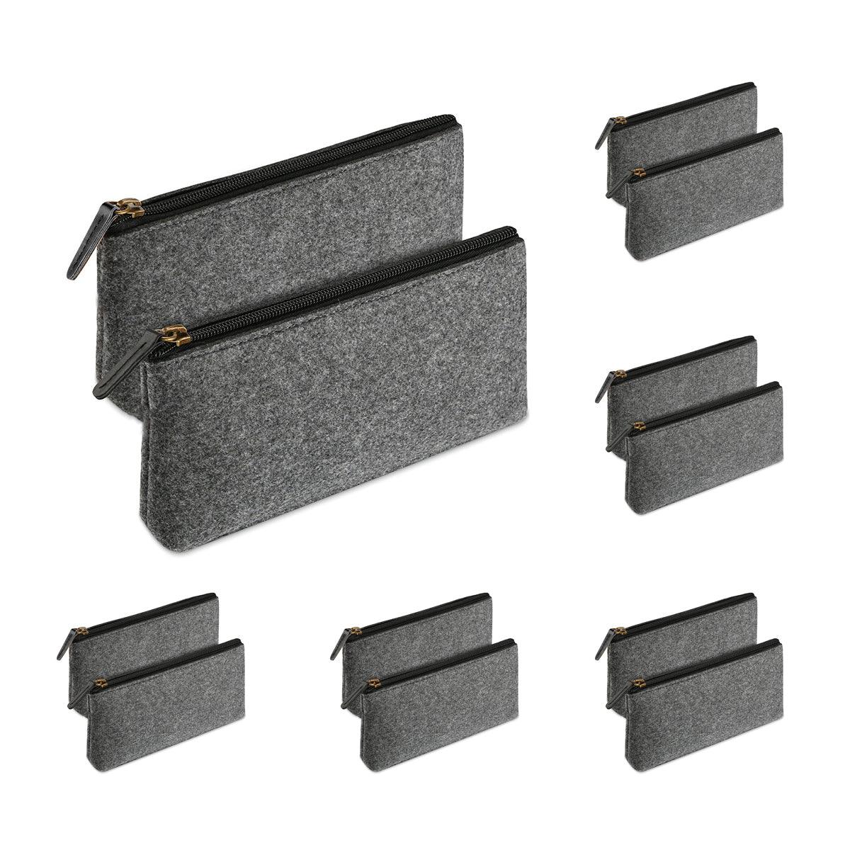 10PCS Large Capacity Felt Pencil Case Stationery Organizer Cosmetic Storage Bag