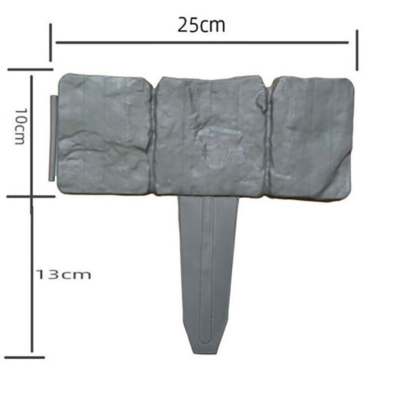 20pcs Garden Fence Edging Plastic Lawn Border for Outdoor Yard Flower Bed - Grey 4