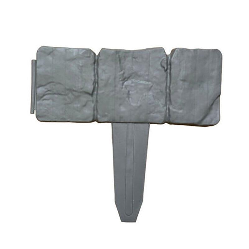 20pcs Garden Fence Edging Plastic Lawn Border for Outdoor Yard Flower Bed - Grey 7
