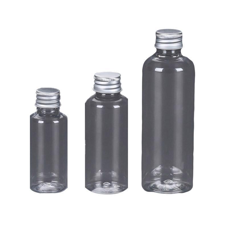 50/100pcs Clear Plastic Bottles with Aluminum Caps Liquid Dispenser Containers - 30ml-100pcs