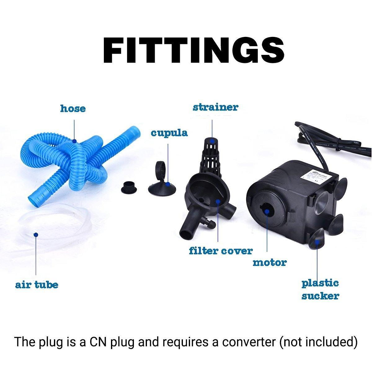 3in1 Mini Aquarium Fish Tank Filter Submersible Water Purifier Oxygen Pump - QL-400 (30W 2000L/H) 4