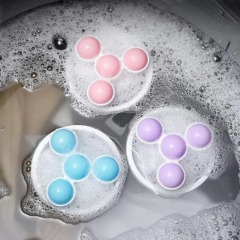 2 Pcs Reusable Hair Lint Catcher Removal Net Bag Wash Machine Float Filter - Pink 3