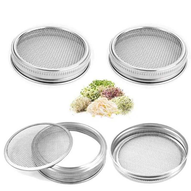 Metal Mesh Screen Sprouting Strainer Lid Filter Cover For Wide Mouth Mason Jar - 1SET 3
