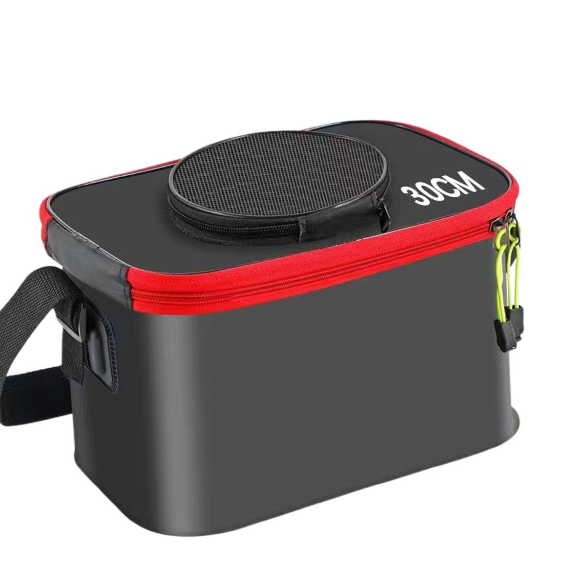 Portable Folding EVA Fishing Bucket Multi Use Live Fish Container with Strap - Orange-40cm 11