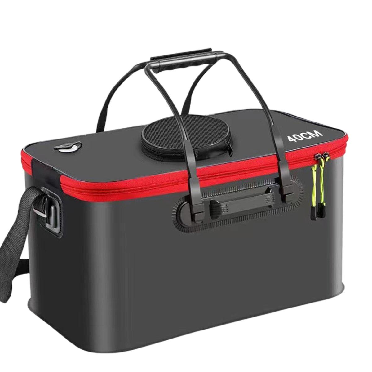 Portable Folding EVA Fishing Bucket Multi Use Live Fish Container with Strap - Orange-45cm 13