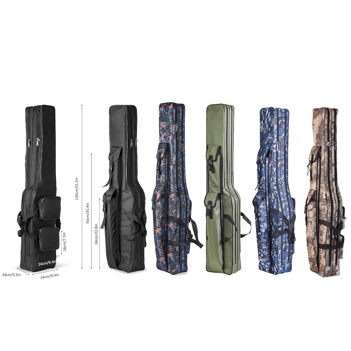 130cm Big Belly Fishing Tackle Bag Rod Storage Carry Case Outdoor Fishing Bag - Light blue camouflage 3