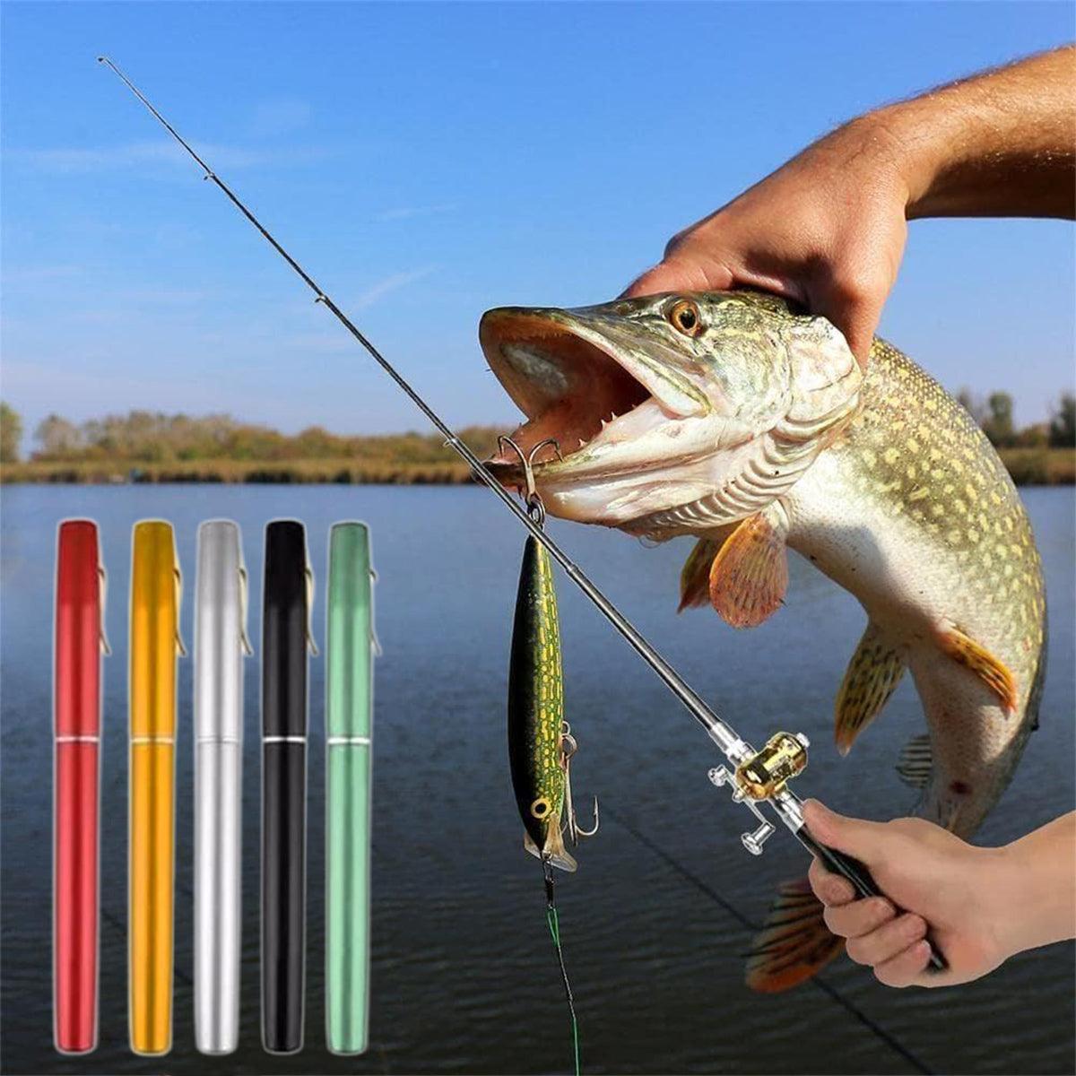 Mini Pen Fishing Rod Pocket Size Portable Telescopic Travel Fishing Pole Tool - Black 4