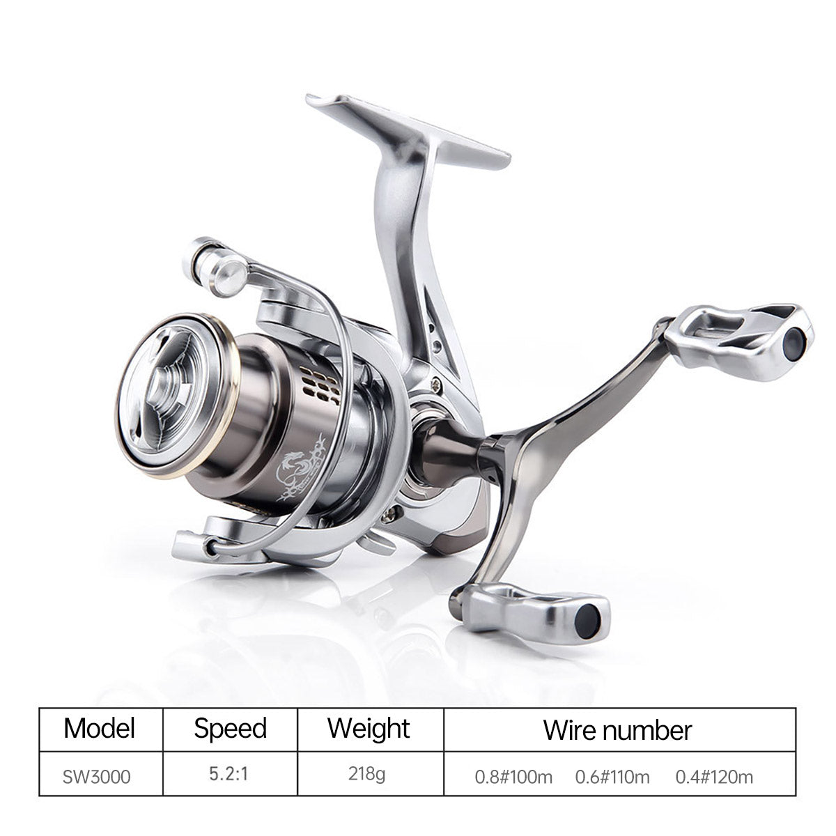 Double Handle Fishing Reel High-Speed Spinning Reel for Freshwater Saltwater - SW1500S 5