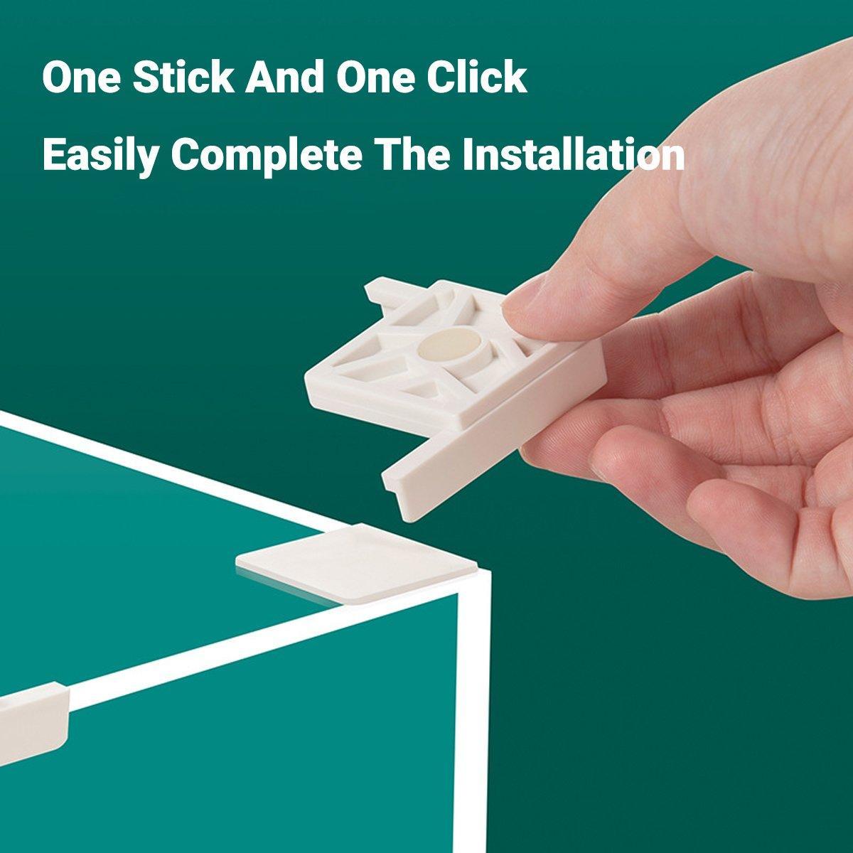 5pcs Plastic Fish Tank Base Bracket Corner Guard Stand Holder for Aquarium Tanks - White-S 5