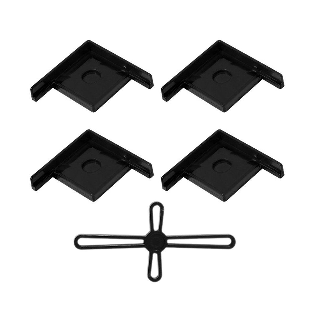 5pcs Plastic Fish Tank Base Bracket Corner Guard Stand Holder for Aquarium Tanks - White-S 6