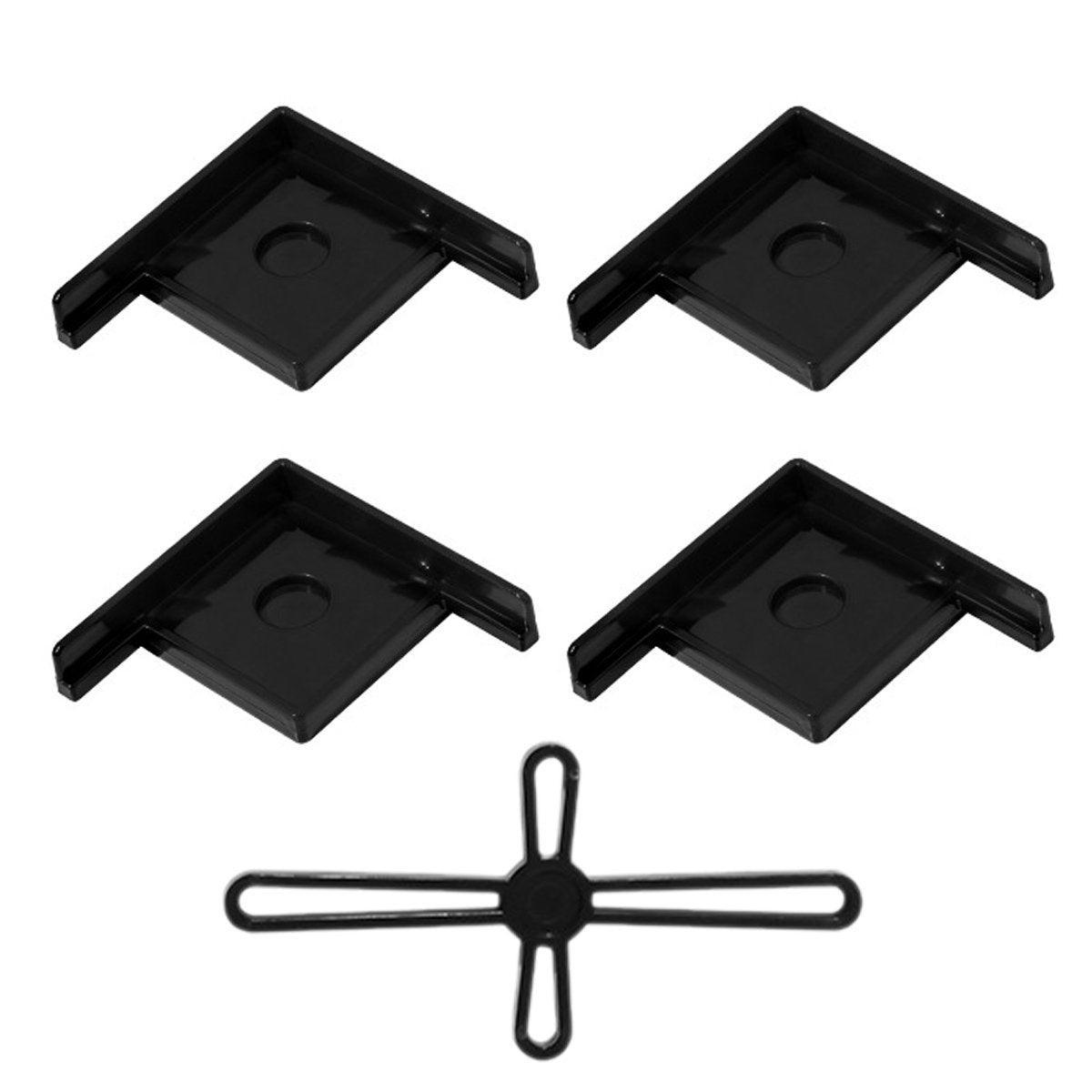 5pcs Plastic Fish Tank Base Bracket Corner Guard Stand Holder for Aquarium Tanks - White-S 7