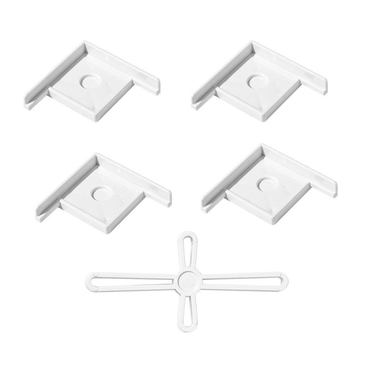 5pcs Plastic Fish Tank Base Bracket Corner Guard Stand Holder for Aquarium Tanks - White-S 8