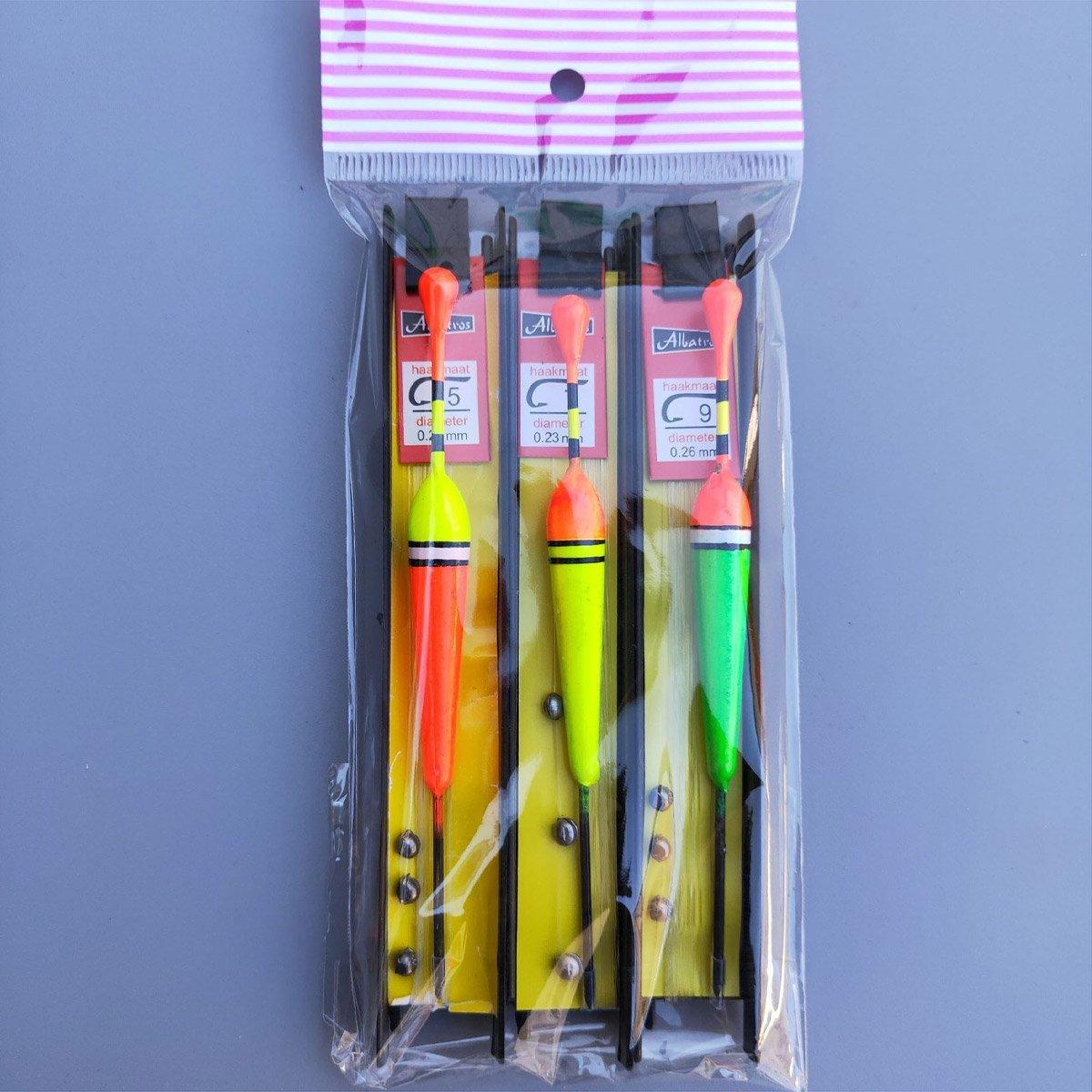 6Pcs Fishing Floats Set Fishing Bobber Hook Kits Straight Column Water Drop Type 4