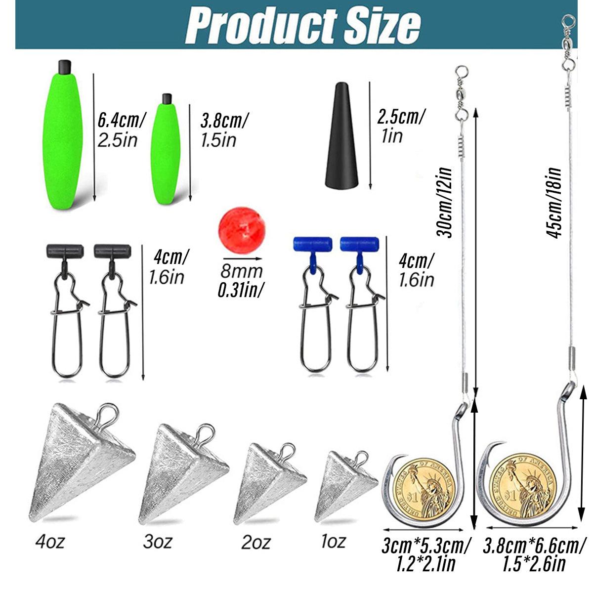 78pcs Fishing Gear Set Hooks Lures Baits Tackle Kit for Freshwater Saltwater 3