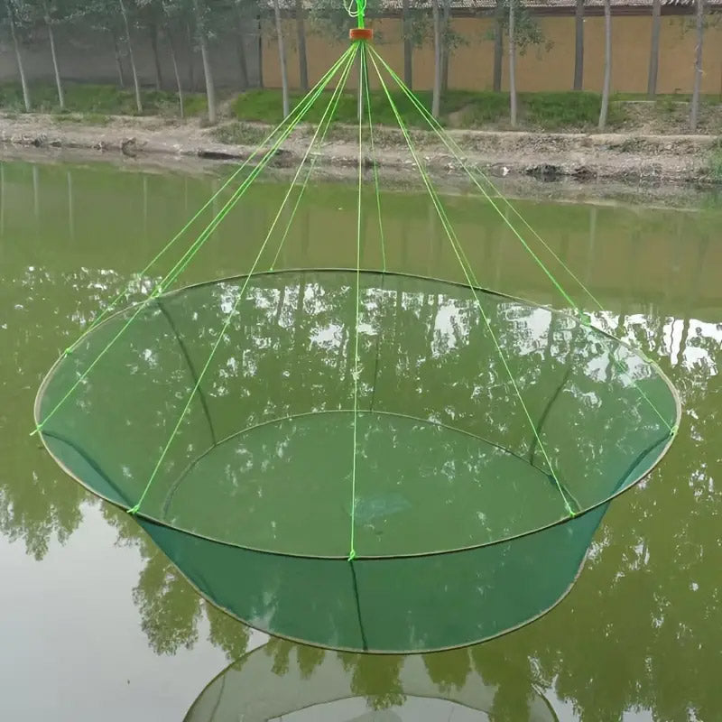Open Folding Fishing Net Round Fishnet Portable Fish Pocket for Outdoor Angling - 80cm 4