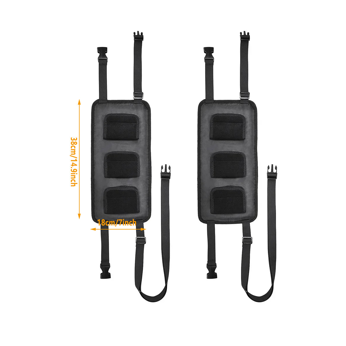 1 Pair Car Fishing Rod Holder Rear Seat Storage Rack Strap Belt Gear Organizer 3