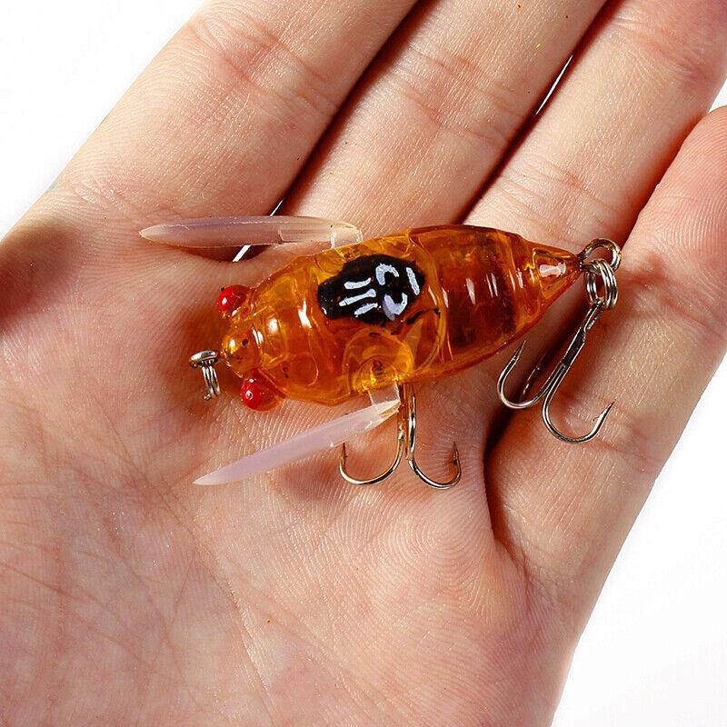 4X Winged Cicada 40mm Fishing Lure Topwater Popper Freshwater Bream Bass Bream 5