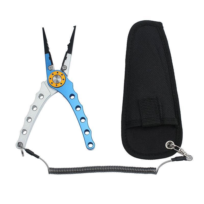 Aluminium Fishing Pliers Hook Remover Line Cutter Braid Mono Split Ring Fish Grip - Blue+Silver 6